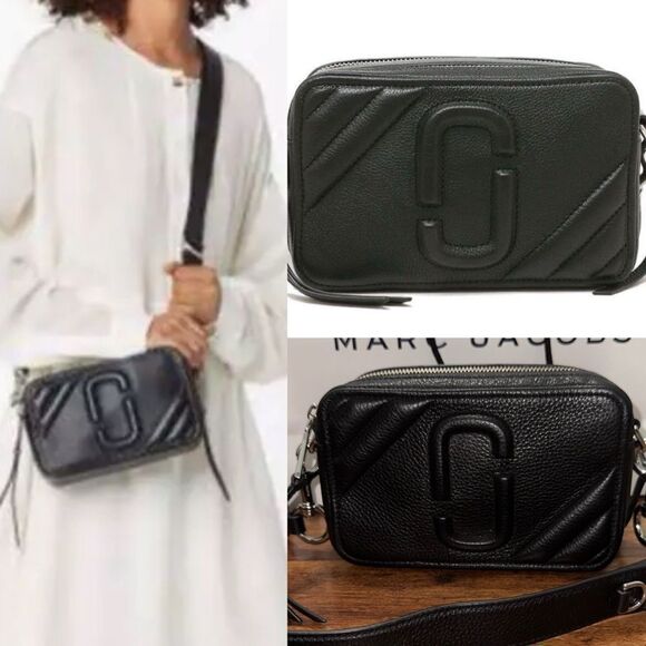 Marc Jacobs Handbags - Marc Jacobs The Motoshot Leather Shoulder Bag Black